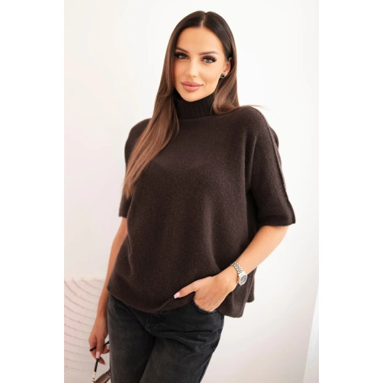 Sieviešu brūns džemperis ar īsām piedurknēm Endi Sieviešu džemperi