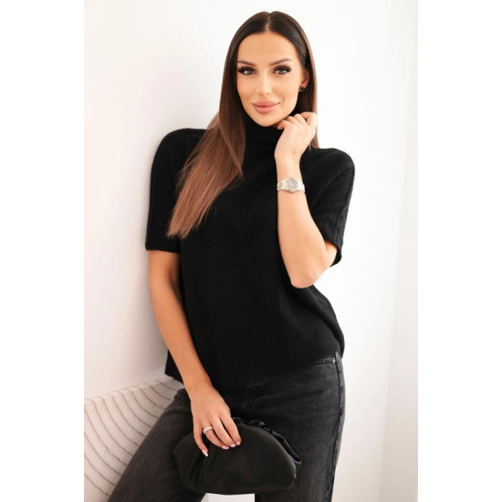 Sieviešu melns džemperis ar īsām piedurknēm Endi Sieviešu džemperi