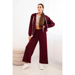 Sieviešu bordo krāsas brīvā laika kostīms Jener
