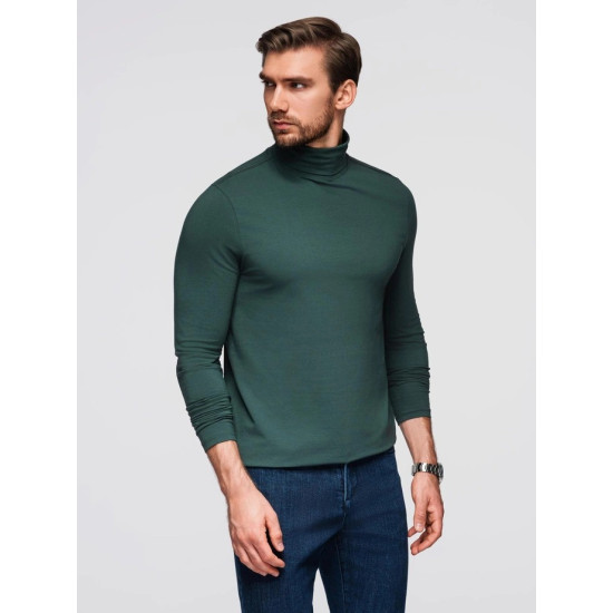 Vīriešu zaļš džemperis ar augstu apkakli Mark Džemperi