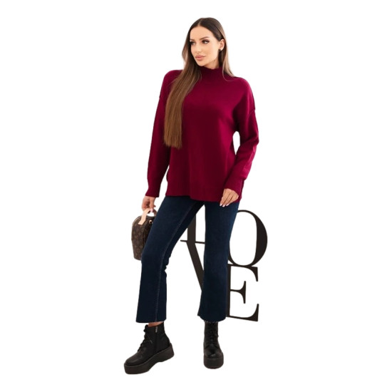 Sieviešu bordo krāsas džemperis ar augstu apkakli Larsi Sieviešu džemperi