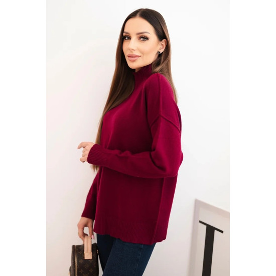 Sieviešu bordo krāsas džemperis ar augstu apkakli Larsi Sieviešu džemperi