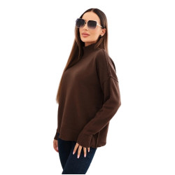 Sieviešu brūns džemperis ar augstu apkakli Larsi Sieviešu brūns džemperis ar augstu apkakli Larsi