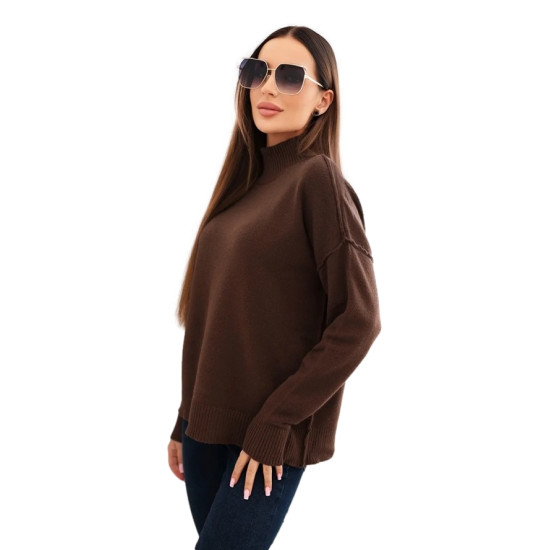Sieviešu brūns džemperis ar augstu apkakli Larsi Sieviešu džemperi
