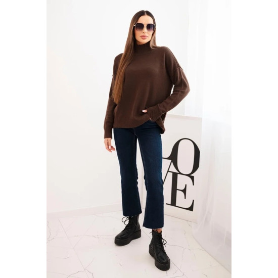 Sieviešu brūns džemperis ar augstu apkakli Larsi Sieviešu džemperi