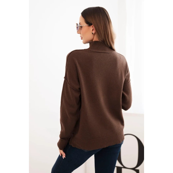 Sieviešu brūns džemperis ar augstu apkakli Larsi Sieviešu džemperi