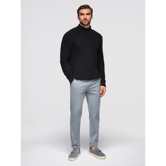 Vīriešu melns džemperis ar augstu apkakli Ton Džemperi