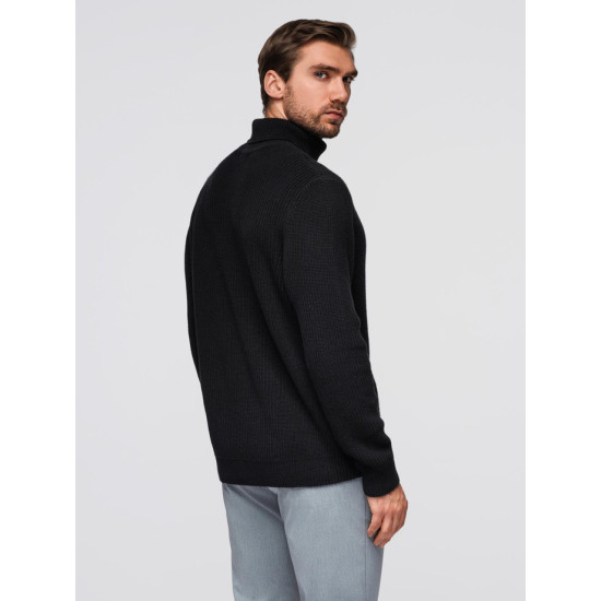 Vīriešu melns džemperis ar augstu apkakli Ton Džemperi