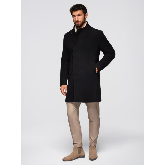 Vīriešu melns mētelis Adre Vīriešu jakas un mēteļi
