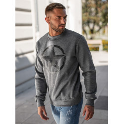 Vīriešu tumši pelēks džemperis Militārā zvaigzne Vīriešu tumši pelēks džemperis Militārā zvaigzne