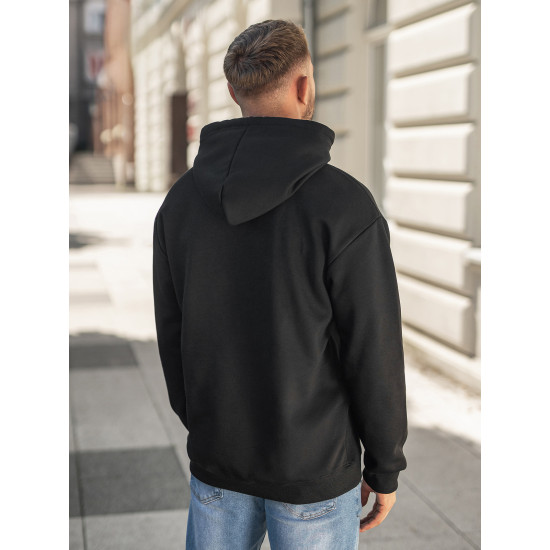 Vīriešu melns džemperis ar kapuci Bad Džemperi ar kapuci