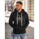 Vīriešu melns džemperis ar kapuci Militry Džemperi ar kapuci