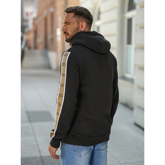 Vīriešu melns džemperis Rings Džemperi ar kapuci