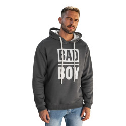 Vīriešu tumši pelēks džemperis ar kapuci Bad Vīriešu tumši pelēks džemperis ar kapuci Bad