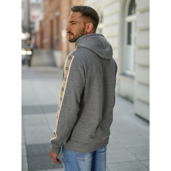 Vīriešu pelēks džemperis Rings Džemperi ar kapuci