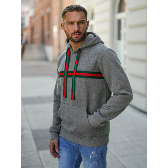 Vīriešu pelēks džemperis ar kapuci Glum Džemperi ar kapuci