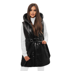 Sieviešu melna jaka ar kapuci Tērauds Sieviešu melna jaka ar kapuci Tērauds