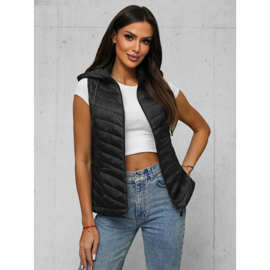 Sieviešu melna jaka ar kapuci Percy Sieviešu vestes