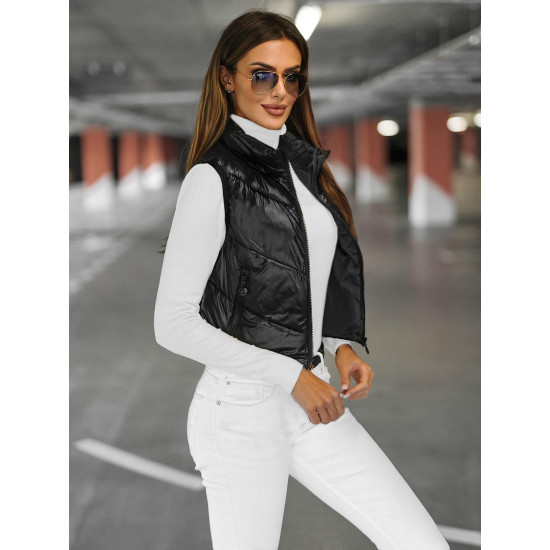 Damska błyszcząca czarna kamizelka Spin Kamizelki damskie