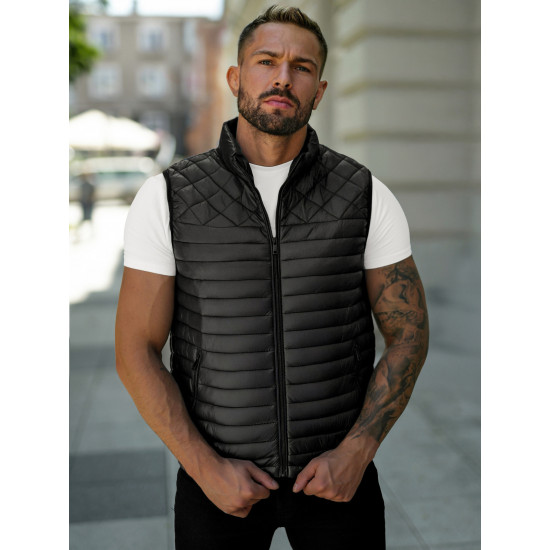 Vīriešu melna veste Kanor JS/16M9333/392B - Vīriešiem Vīriešu melna veste Kanor Vestes