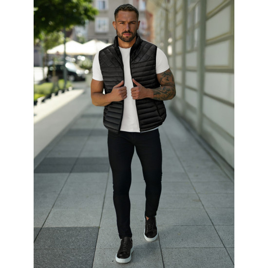 Vīriešu melna veste Kanor JS/16M9333/392B - Vīriešiem Vīriešu melna veste Kanor Vestes