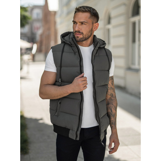 Vīriešu tumši pelēka veste Corles JS/32M1780/105 - Vīriešiem Vīriešu tumši pelēka veste Corles Vestes