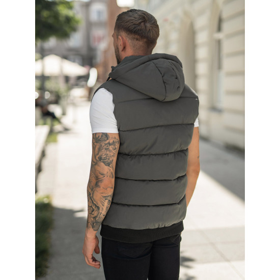 Vīriešu tumši pelēka veste Corles JS/32M1780/105 - Vīriešiem Vīriešu tumši pelēka veste Corles Vestes