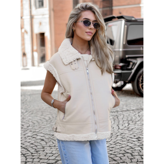 Sieviešu brūna ādas veste Sara Sieviešu vestes