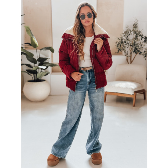 Sieviešu ziemas jaka bordo krāsā Trendy Sieviešu jakas