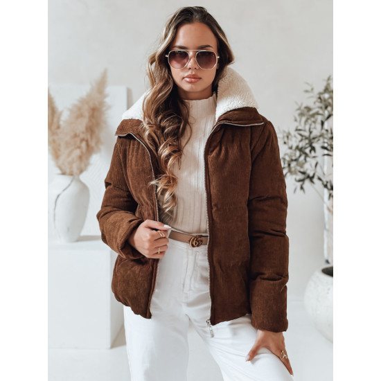 Sieviešu ziemas jaka tumši brūna Trendy Sieviešu jakas
