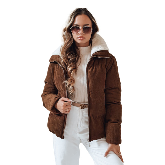 Sieviešu ziemas jaka tumši brūna Trendy Sieviešu jakas