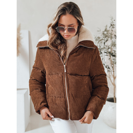 Sieviešu ziemas jaka tumši brūna Trendy Sieviešu jakas