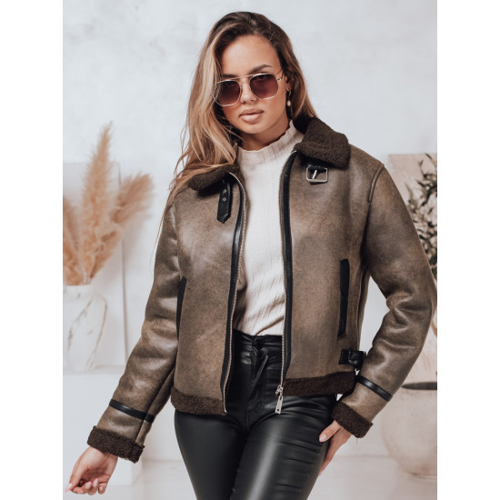 Sieviešu brūna jaka Mira Sieviešu jakas