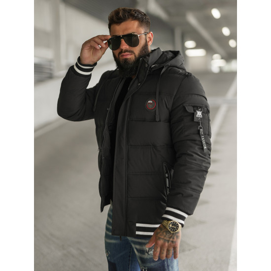 Vīriešu melna stepēta jaka Aibel JS/57M7501/392