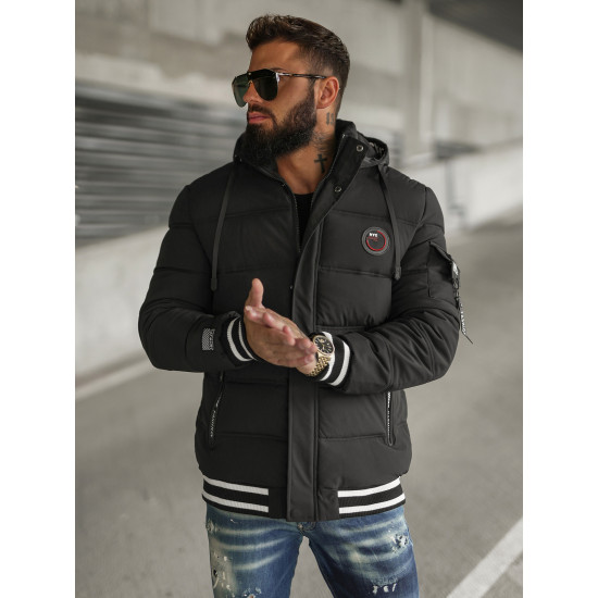 Vīriešu melna stepēta jaka Aibel JS/57M7501/392