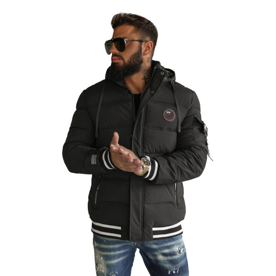 Vīriešu melna stepēta jaka Aibel JS/57M7501/392