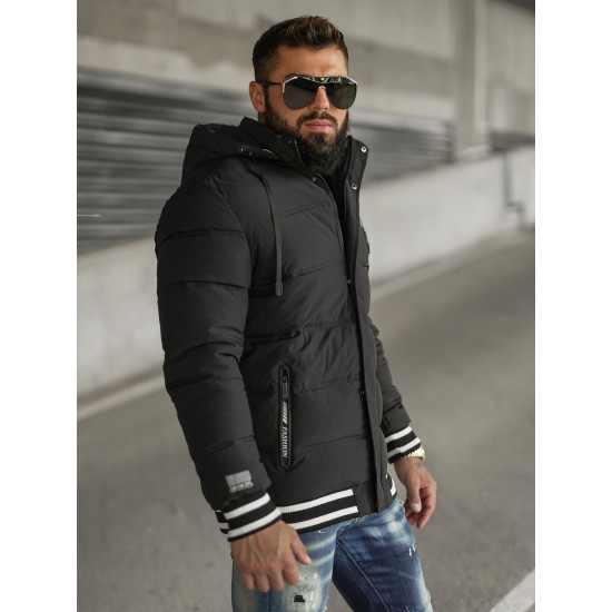 Vīriešu melna stepēta jaka Aibel JS/57M7501/392