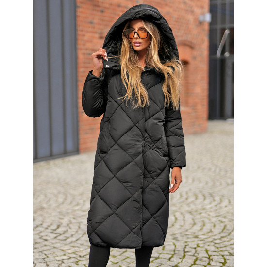 Melna sieviešu stepēta ziemas jaka Coco JS/5M3173/392 - Sievietēm Melna sieviešu stepēta ziemas jaka Coco JS/5M3173/392