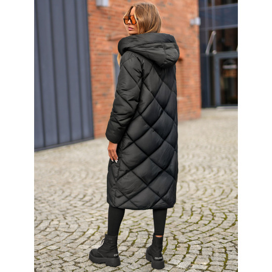 Melna sieviešu stepēta ziemas jaka Coco JS/5M3173/392 - Sievietēm Melna sieviešu stepēta ziemas jaka Coco JS/5M3173/392