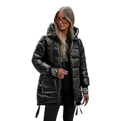 Melna spīdīga jaka Agor