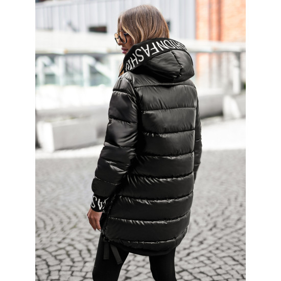 Melna spīdīga jaka Agor Sieviešu jakas