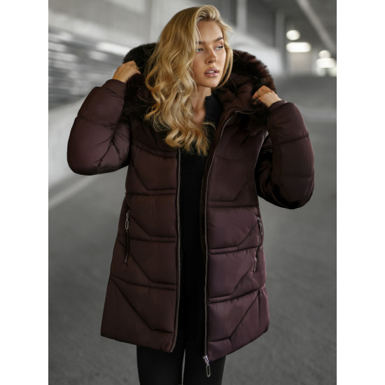 Sieviešu tumši brūna ziemas jaka Ranic Sieviešu jakas