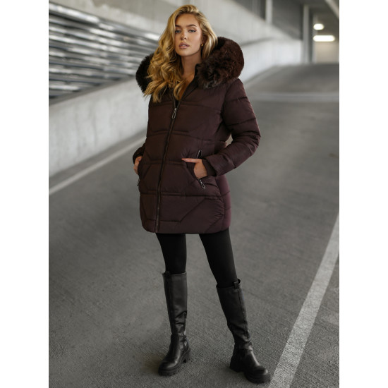 Sieviešu tumši brūna ziemas jaka Ranic Sieviešu jakas