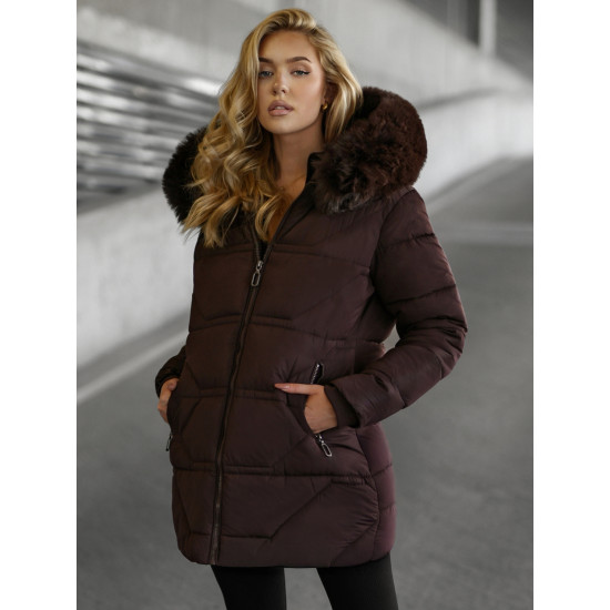 Sieviešu tumši brūna ziemas jaka Ranic Sieviešu jakas