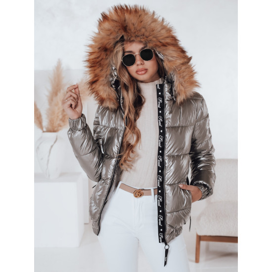 Sieviešu spīdīga pelēka jaka Melani Sieviešu jakas