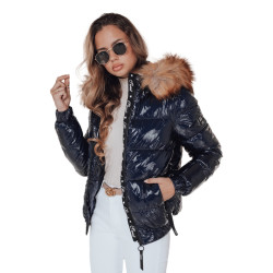 Sieviešu spīdīga tumši zila jaka Melani