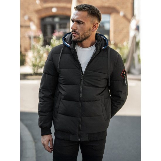 Vīriešu melna ziemas jaka Martim Ziemas jakas