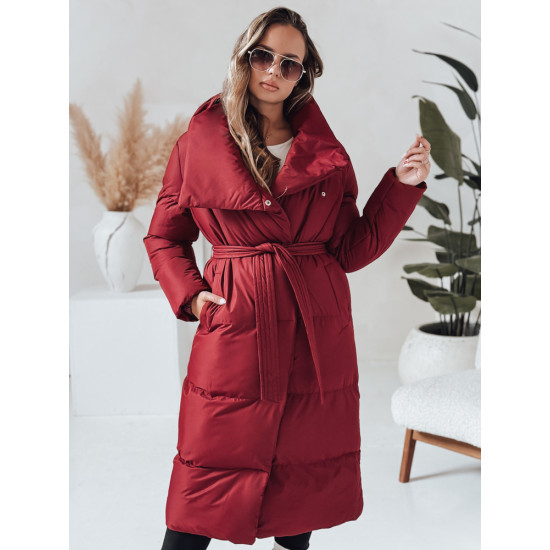 Sieviešu bordo krāsas stepēta jaka Favi Sieviešu jakas