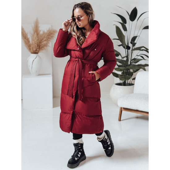 Sieviešu bordo krāsas stepēta jaka Favi Sieviešu jakas