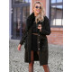 Sieviešu melns mētelis ar kažokādu Korin Sieviešu jakas